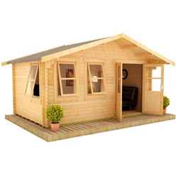 12ft x 14ft Rosco 44mm Log Cabin (19mm Tongue and Groove Floor and Roof) (3550x4150)