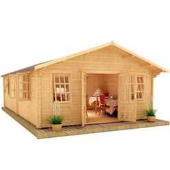 30ft x 18ft George 44mm Log Cabin (19mm Tongue and Groove Floor and Roof) (9150x5350)