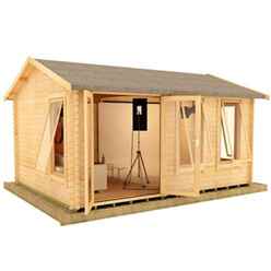 14ft x 10ft Ralph 44mm Log Cabin (19mm Tongue and Groove Floor and Roof) (4150x2950)