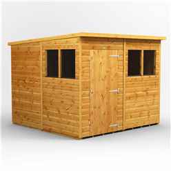 8 X 8 Premium Tongue And Groove Pent Shed - Single Door - 4 Windows - 12mm Tongue And Groove Floor And Roof