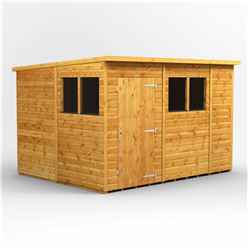 10 X 8 Premium Tongue And Groove Pent Shed - Single Door - 4 Windows - 12mm Tongue And Groove Floor And Roof
