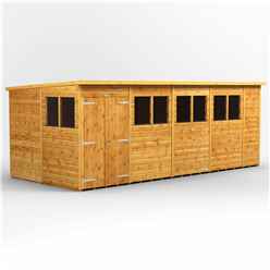 18 X 8 Premium Tongue And Groove Pent Shed - Double Doors - 8 Windows - 12mm Tongue And Groove Floor And Roof