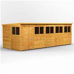 20 X 8 Premium Tongue And Groove Pent Shed - Single Door - 10 Windows - 12mm Tongue And Groove Floor And Roof