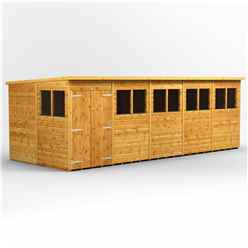 20 X 8 Premium Tongue And Groove Pent Shed - Double Doors - 10 Windows - 12mm Tongue And Groove Floor And Roof