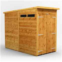 4 x 8 Security Tongue and Groove Pent Shed - Double Doors - 2 Windows - 12mm Tongue and Groove Floor and Roof