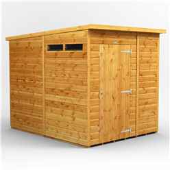 6 x 8 Security Tongue and Groove Pent Shed - Single Door - 2 Windows - 12mm Tongue and Groove Floor and Roof