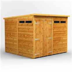 8 x 8 Security Tongue and Groove Pent Shed - Double Doors - 4 Windows - 12mm Tongue and Groove Floor and Roof