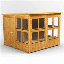 8 x 8 Premium Tongue and Groove Pent Potting Shed - Double Door - 16 Windows - 12mm Tongue and Groove Floor and Roof	