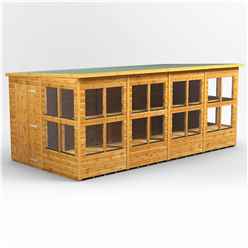 16 x 8 Premium Tongue And Groove Pent Potting Shed - Single Door - 24 Windows - 12mm Tongue And Groove Floor And Roof