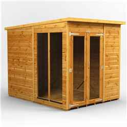 6 x 8  Premium Tongue and Groove Pent Summerhouse - Double Doors - 12mm Tongue and Groove Floor and Roof