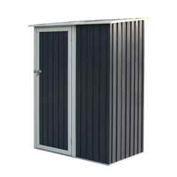 5 x 3 (1.43m x 0.89m) Single Door Metal Pent Shed - Dark Grey 