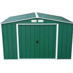OOS - AWAITING RETURN TO STOCK DATE - 10 x 8 Value Apex Metal Shed - Green (3.22m x 2.42m)	