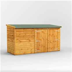 10 x 4 Premium Tongue And Groove Reverse Pent Bike Shed - 12mm Tongue And Groove Floor And Roof