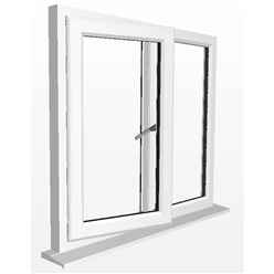  uPVC Double Casement Window - 1 Opening Window - 1 Fixed Window - 1200mm x 1050mm - WHITE -Toughened Safety Glass - Fast Free UK Delivery*
