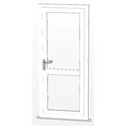 uPVC Single Door - 2 Split Pane - WHITE Chamfered Resi Door Open In - 900mm x 2100mm - WHITE - Toughened Safety Glass - Fast Free UK Delivery*