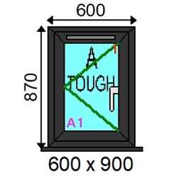 uPVC Single Casement Opening Window - 600mm 900mm - ANTHRACITE GREY - Toughened Safety Glass - Fast Free UK Delivery*