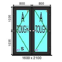 uPVC French Double Doors - Opening Out - Foiled Chamfered - 1600mm x 2100mm - ANTHRACITE GREY - Toughened Safety Glass - Free UK Delivery*
