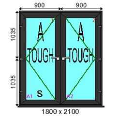 uPVC French Double Doors - Opening Out - Foiled Chamfered - 1800mm x 2100mm - ANTHRACITE GREY - Toughened Safety Glass  - Fast Free UK Delivery*