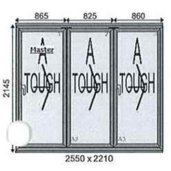 Aluminium Bi-Folding Doors - 2550mm x 2210mm (3 doors) - Anthracite Grey Internal and External - Fast Express UK Delivery*