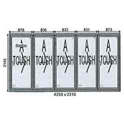 Aluminium Bi-Folding Doors - 4250mm x 2210mm (5 doors) - Anthracite Grey Internal and External - Fast Express UK Delivery*