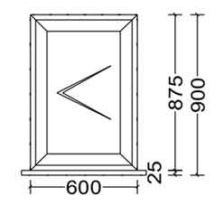 Aluminium Single Casement Opening Window - 600mm 900mm - ANTHRACITE GREY - Toughened Safety Glass - Fast Free UK Delivery*