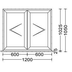 Aluminium Double Casement Window - 2 Opening Windows - 1200mm x 1050mm - WHITE - Toughened Safety Glass - Fast Free UK Delivery*