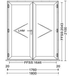 Aluminium French Double Doors - Opening Out - 1800mm x 2100mm - WHITE Chamfered - Toughened Safety Glass  - Fast Free UK Delivery*
