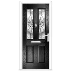Premium 1000mm x 2100mm Composite Door - Door Leaf Black External - White Internally - Fast Free UK Delivery*