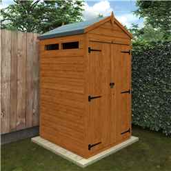4 x 4 Tongue and Groove Double Door Security Shed (12mm Tongue and Groove Floor and Apex Roof)