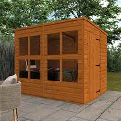 8 x 6 Tongue and Groove Sunroom (12mm Tongue and Groove Floor and Pent Roof)