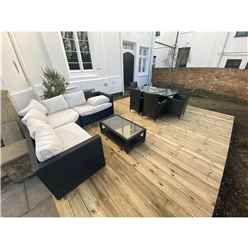1.8m x 2.4m (6ft x 8ft) Deluxe Decking Timber Kit - Pressure Treated - 6 x 2 Joists (Stronger and Tougher) - 32mm x 150mm Timber Decking Boards (Stronger and Tougher) + Fixing Kit
