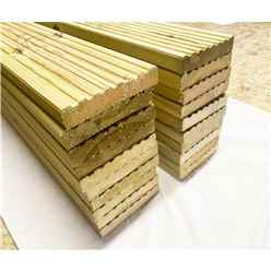 PACK OF 20 - Deluxe Deck Boards - 4.8m Length - Pressure Treated Timber Decking Timber - 32mm x 150mm Timber Decking Boards (Stronger and Tougher)