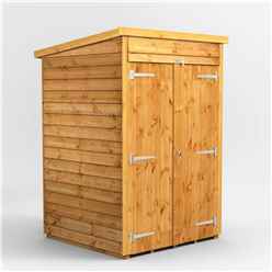 4 x 4 Overlap Pent Shed - Double Doors - Windowless - 12mm Tongue And Groove Floor And Roof