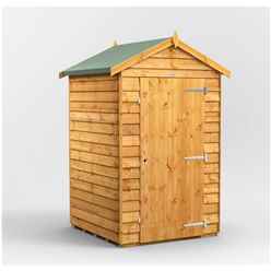 4 x 4 Overlap Apex Shed - Single Door - 12mm Tongue and Groove Floor and Roof