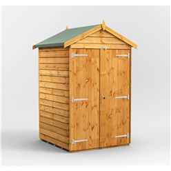 4 x 4 Overlap Apex Shed - Double Doors - 12mm Tongue and Groove Floor and Roof