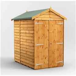 6 x 4 Overlap Apex Shed - Double Doors - 12mm Tongue and Groove Floor and Roof