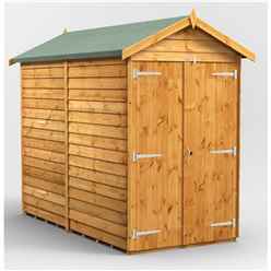 8 x 4 Overlap Apex Shed - Double Doors - 12mm Tongue and Groove Floor and Roof