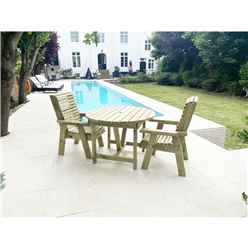 Heavy Duty Table and Chair Set - 1 Circle Table - 2 Chairs - 2 Seater