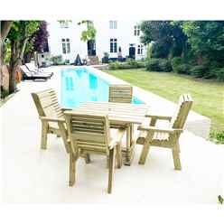 Heavy Duty Table and Chair Set - 1 Square Table - 4 Chairs - 4 Seater