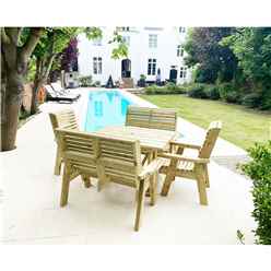 Heavy Duty Table and Chair Set - 1 Square Table - 2 Chairs - 2x 2 Seater Benches - 6 Seater