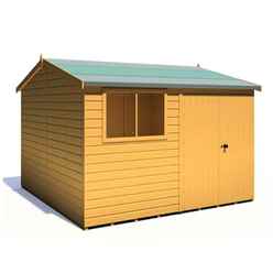 10 x 10 (2.99m x 2.99m) - Reverse Tongue & Groove - Garden Shed / Workshop - 2 Windows - Double Doors - 12mm Tongue and Groove Floor