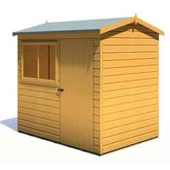 7 x 5 (2.13m x 1.52m) - Reverse Apex Wooden Garden Shed - Door On Right Hand Side 