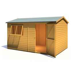 12 x 8 (3.65m x 2.43m) - Reverse Apex Wooden Garden Shed - Door On Right Hand Side 