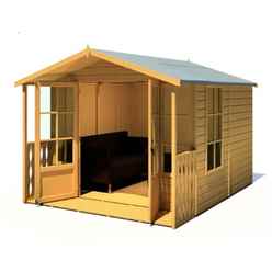 8 x 10 (2.46m x 3.04m) - Premier Wooden Summerhouse - Double Doors + Side Windows - 12mm T&G Walls - Floor - Roof