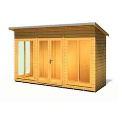 12 x 4 (3.65m x 1.21m) - Premier Wooden Summerhouse - Double Doors - Side Windows - 12mm T&G Walls and Floor