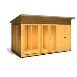 INSTALLED - 12 x 6 - Pent Summerhouse with Side Shed