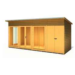 INSTALLED - 16 x 6 - Pent Summerhouse with Side Shed