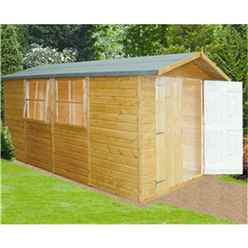 13 x 7 (4.05m x 2.05m) - Tongue & Groove - Apex Shed / Workshop - 3 Opening Windows - Double Doors - 12mm Tongue and Groove Floor