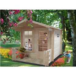 2m x 2m Premier Log Cabin With Fully Glazed Single Door and Single Window + Free Floor & Felt (19mm) 