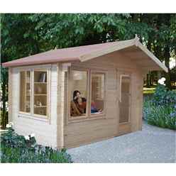 2.99m x 2.99m Log Cabin With Fully Glazed Single Door - 28mm Wall Thickness